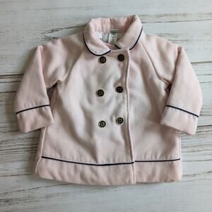 Little Me Pink and Navy Blue Pea Coat sz 18 Month